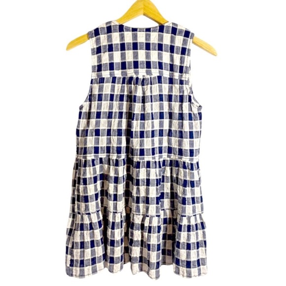Anthropologie Pilcro And The Letterpress Blue & White Neve Checkered Top, Small - Picture 3 of 12